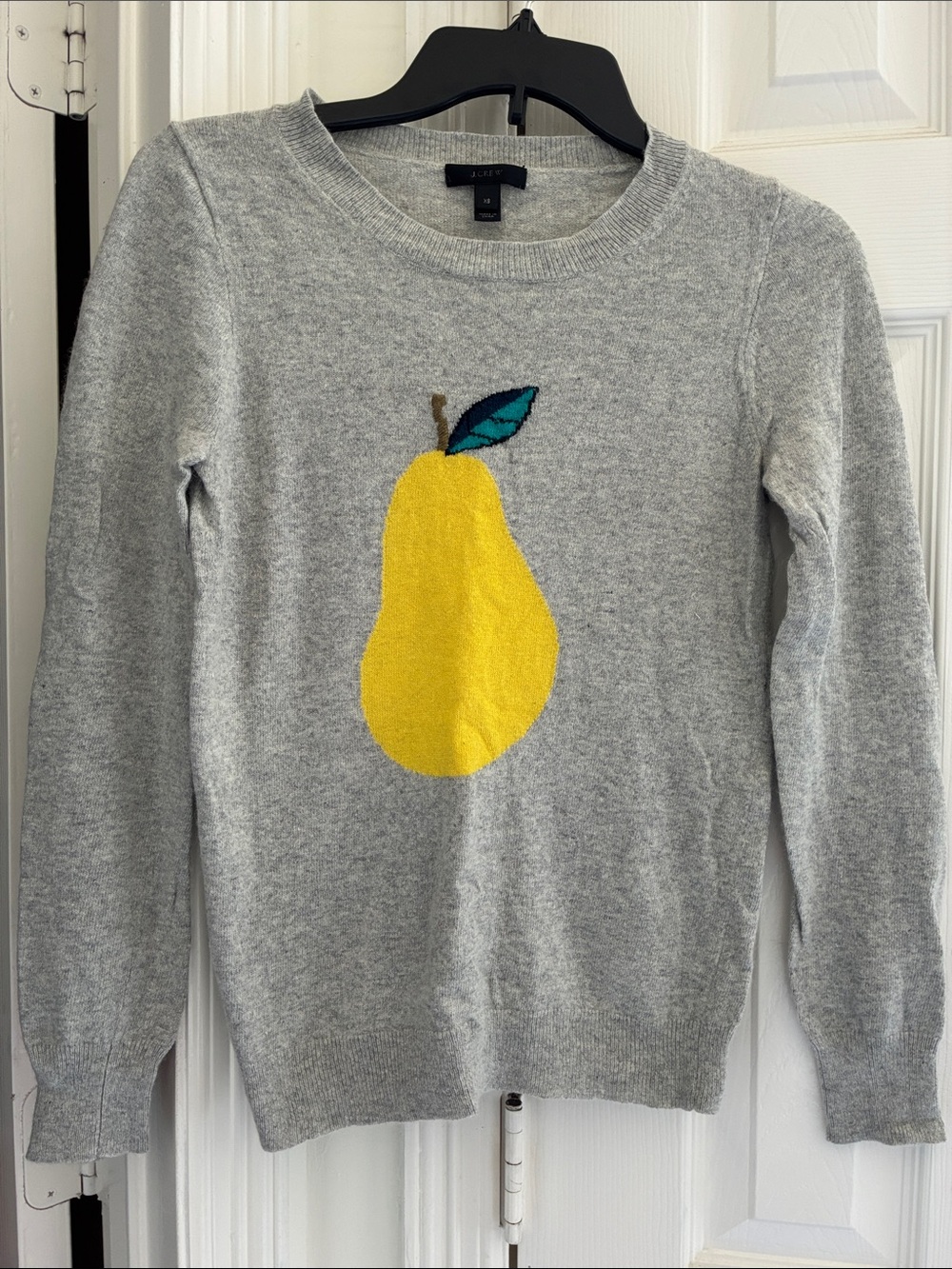 J. Crew Pear Intarsia Soft Rabbit Wool Sweater